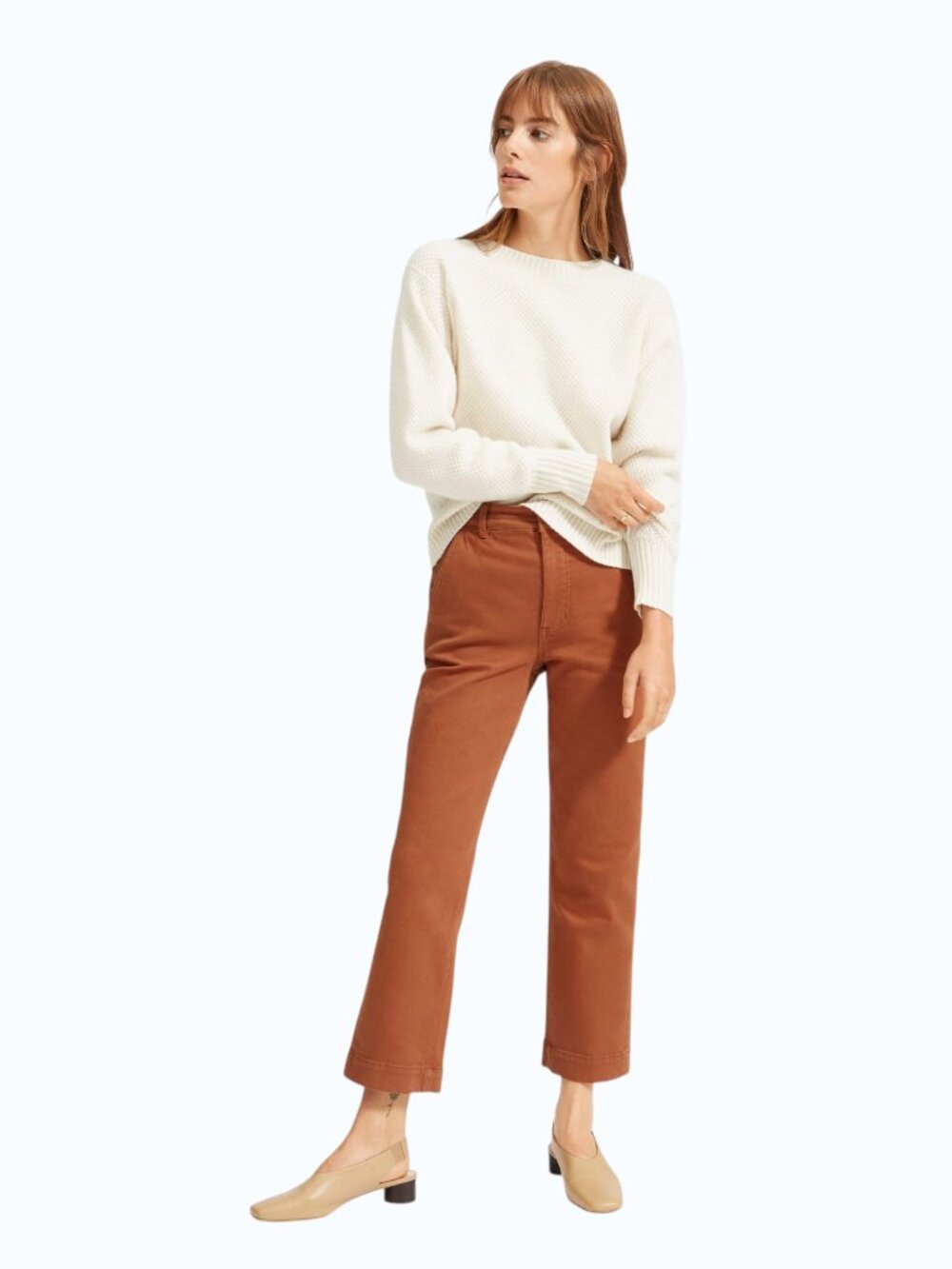 NWT Everlane Straight Leg Crop Jeans Women's 12 Cocoa Brown Denim Ankle Pants